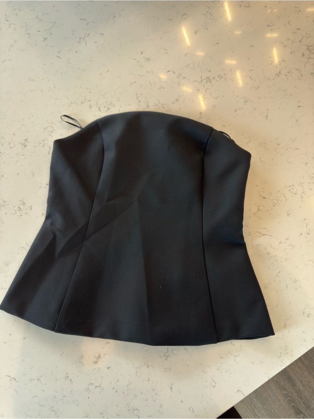 Zara Black Strapless Peplum Top